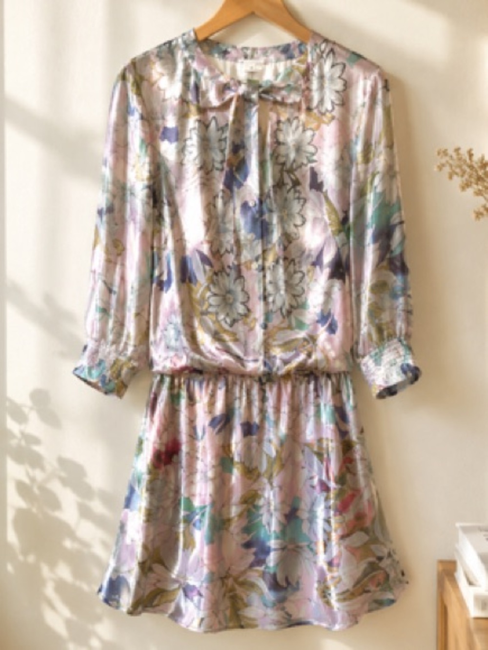 NWT 100% Silk Nicole Miller Artelier Floral Dress Large